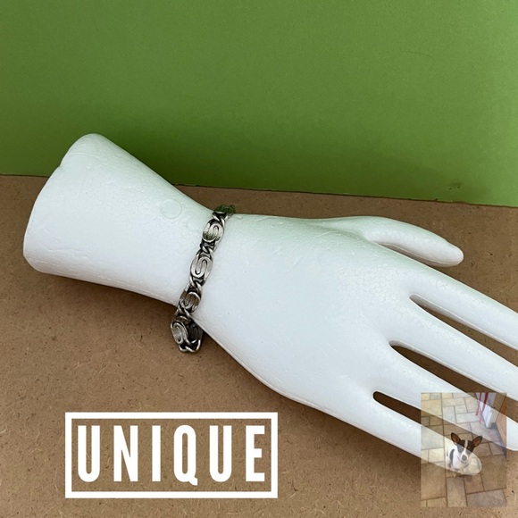 Silver Tone S Swirl Bracelet - Picture 1 of 5